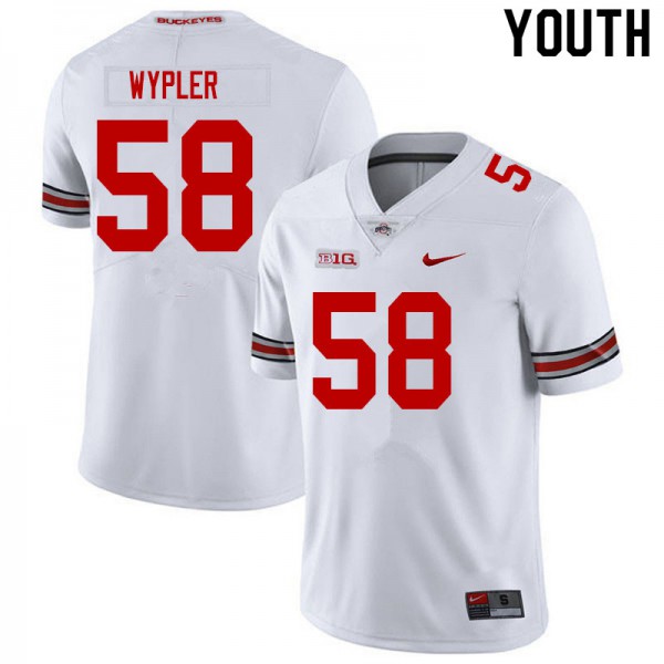 Ohio State Buckeyes #58 Luke Wypler Youth University Jersey White OSU25649